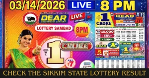 sikkim abc lottery result Government Lottery result banner for March 14, 2026 at 8 PM showing ₹1 crore first prize and Nagaland State Lotteries announcement.”
