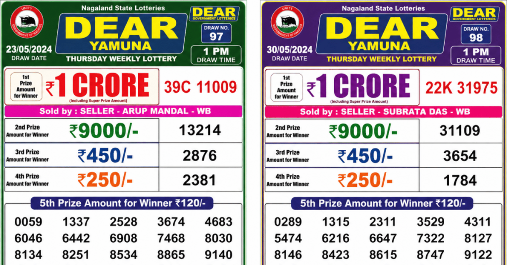 dear yamuna official lottery results