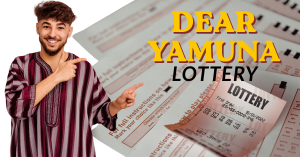 indian man pointing a dear yamuna lottery tickets in india