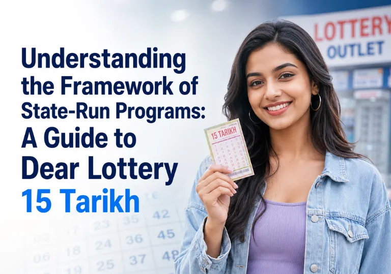 Dear Lottery 15 Tarikh featured image showing a smiling woman holding a ticket with modern editorial design.
